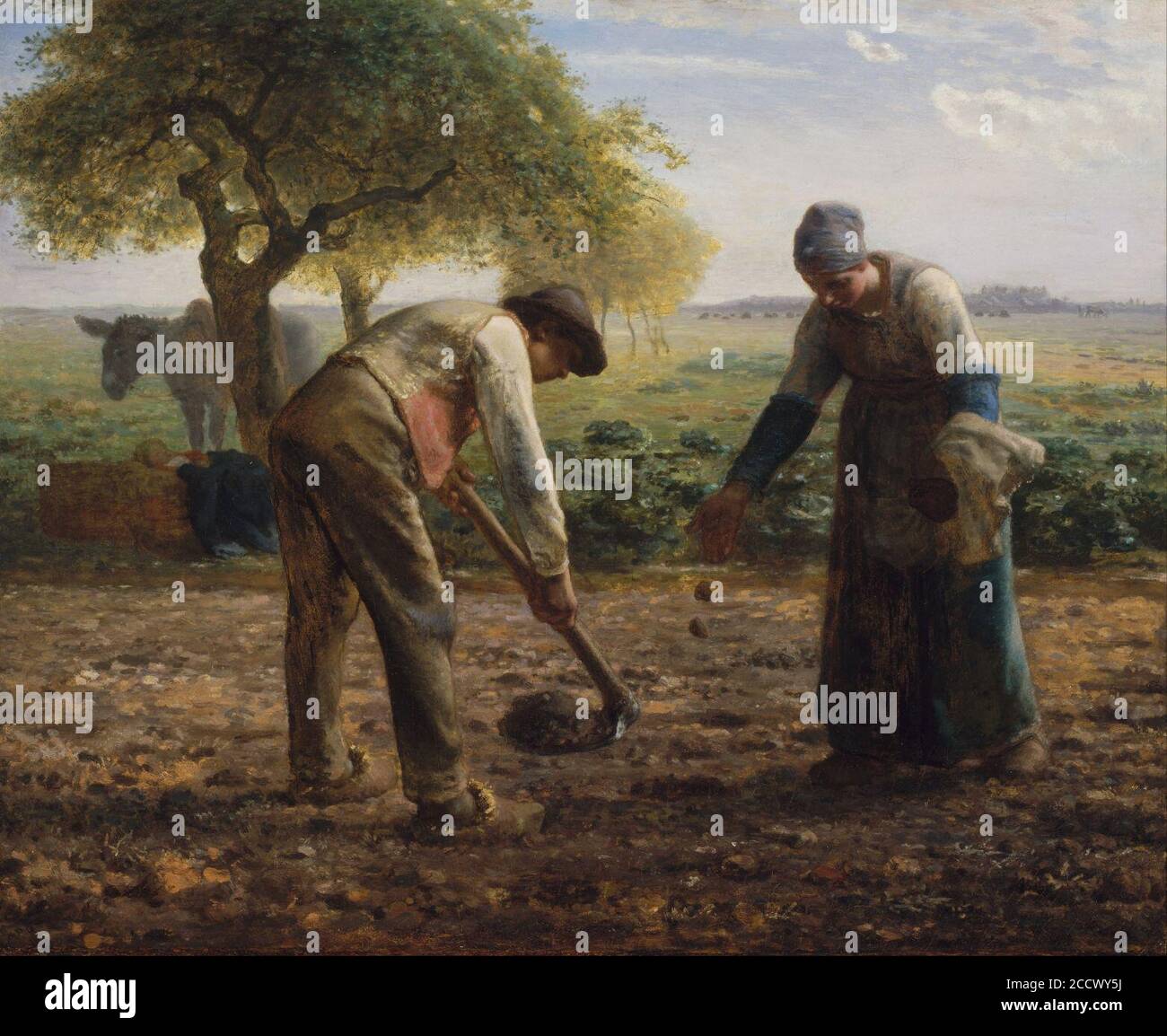 Jean-François Millet - Potato Planters Stock Photo