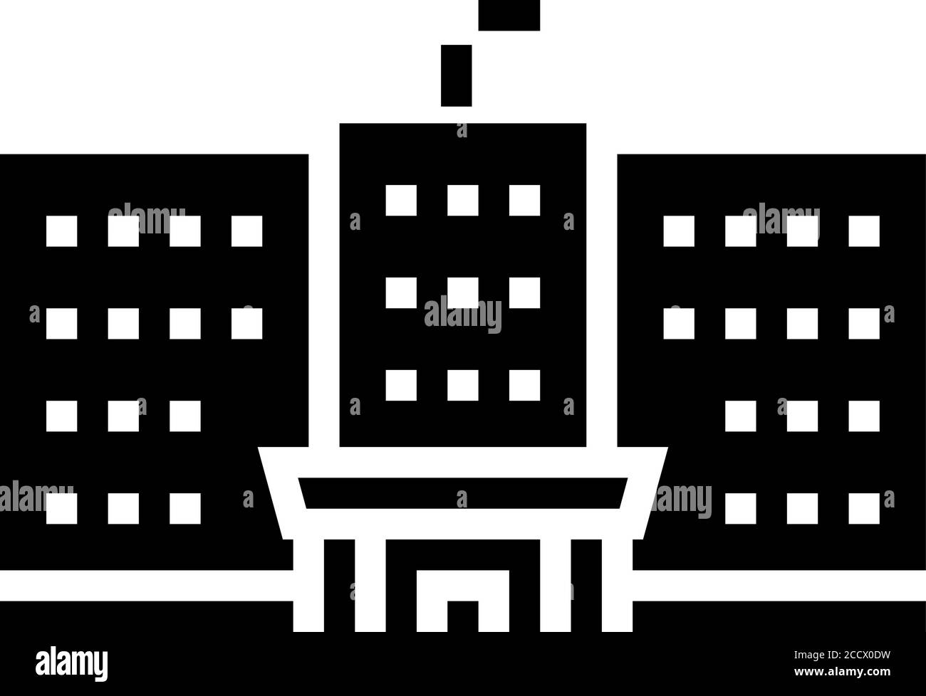 government building glyph icon vector illustration Stock Vector Image ...
