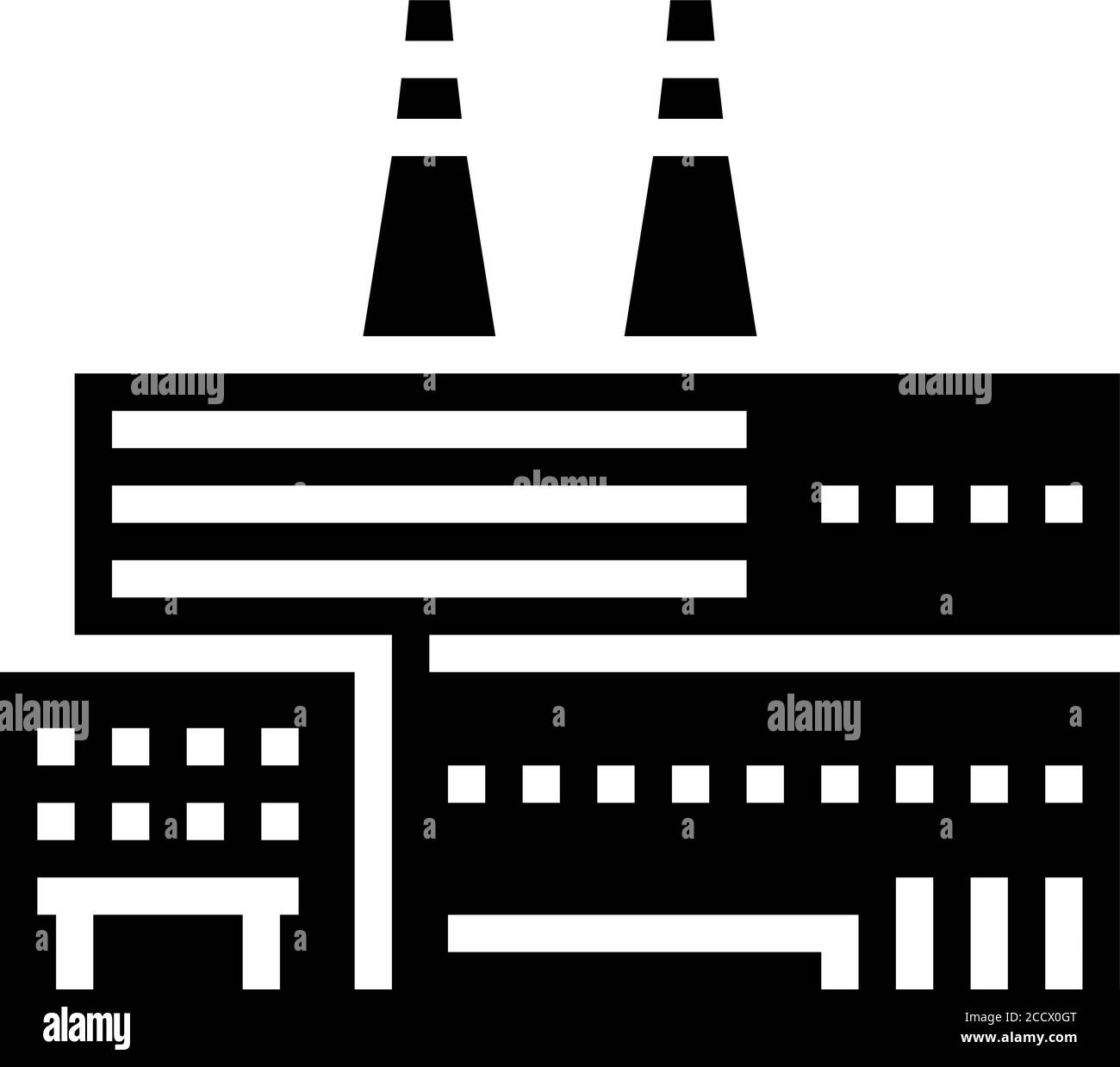 factory plant building glyph icon vector illustration Stock Vector ...