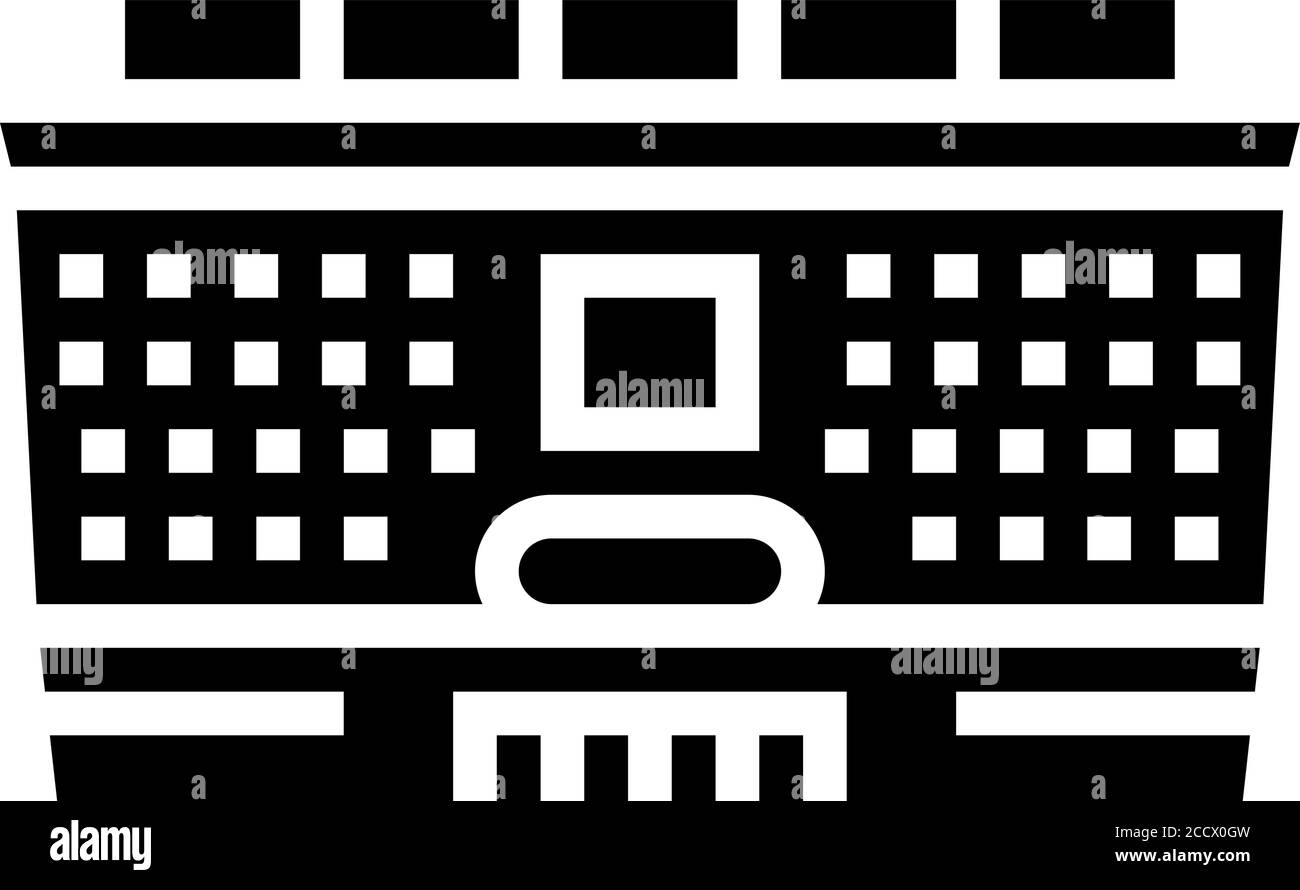 school building glyph icon vector illustration Stock Vector Image & Art ...