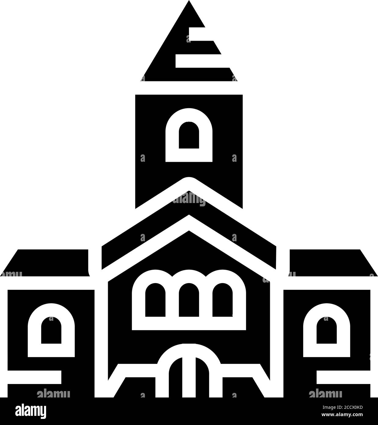 church building glyph icon vector illustration Stock Vector Image & Art ...