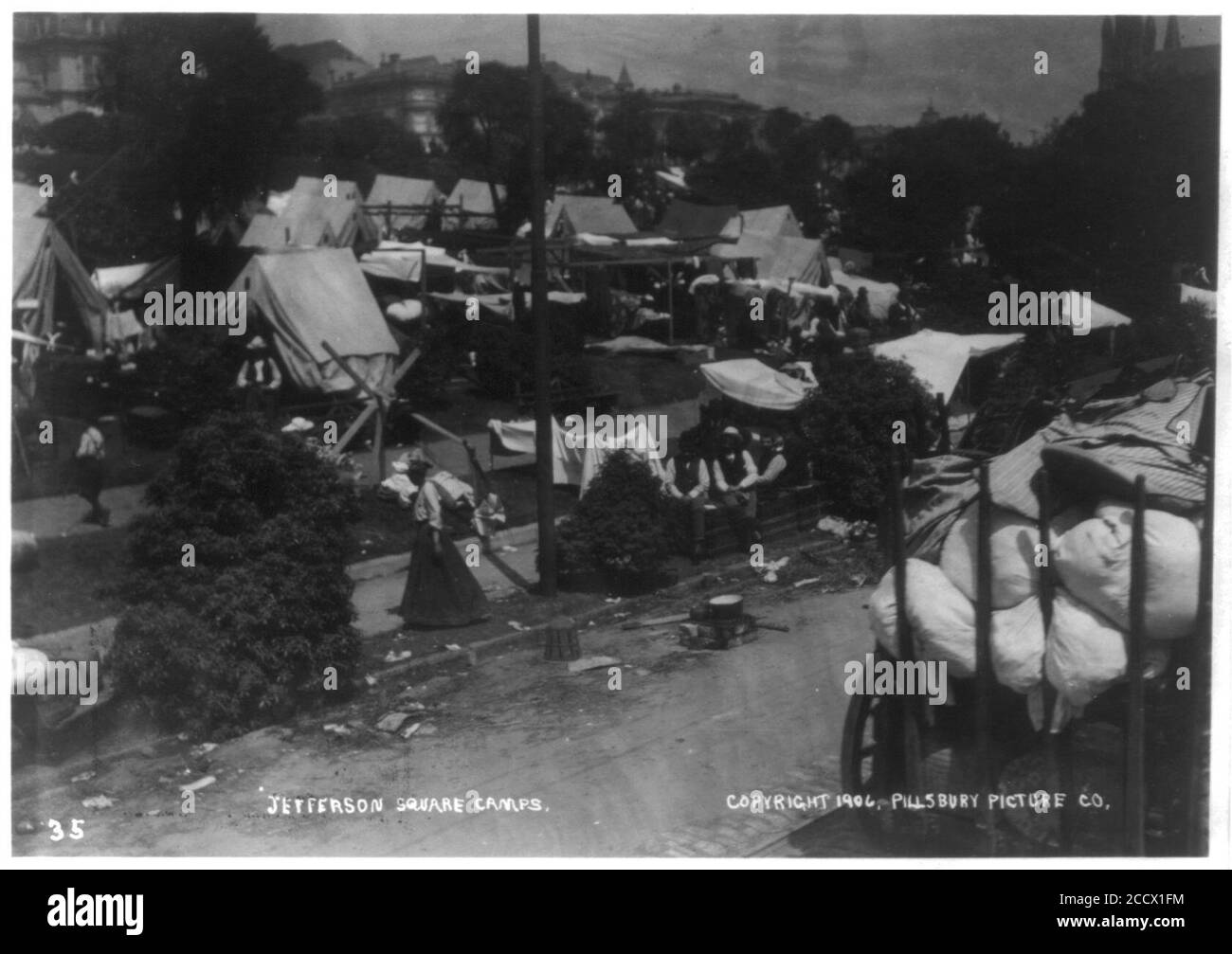 Jefferson Square camps, after the San Francisco earthquake and fire Stock Photo
