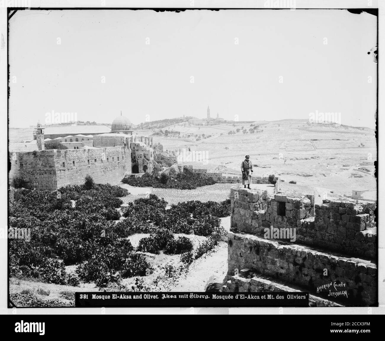 Jerusalem (El-Kouds). Mosque el-Aksa (i.e., al-Aqsa) and Olivet Stock Photo