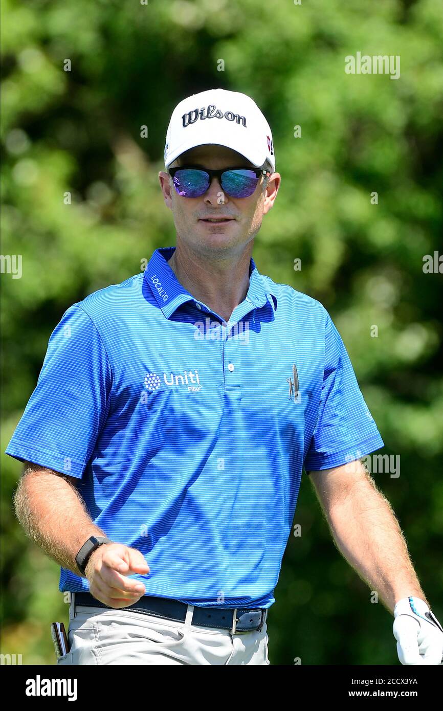 August 23, 2020: Kevin Streelman, of the United States, leaves the 16th tee box during the final round of the Northern Trust PGA golf tournament in Norton, Mass. Eric Canha/CSM Stock Photo