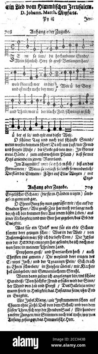 Jerusalem, du hochgebaute Stadt (1663 Stock Photo Alamy