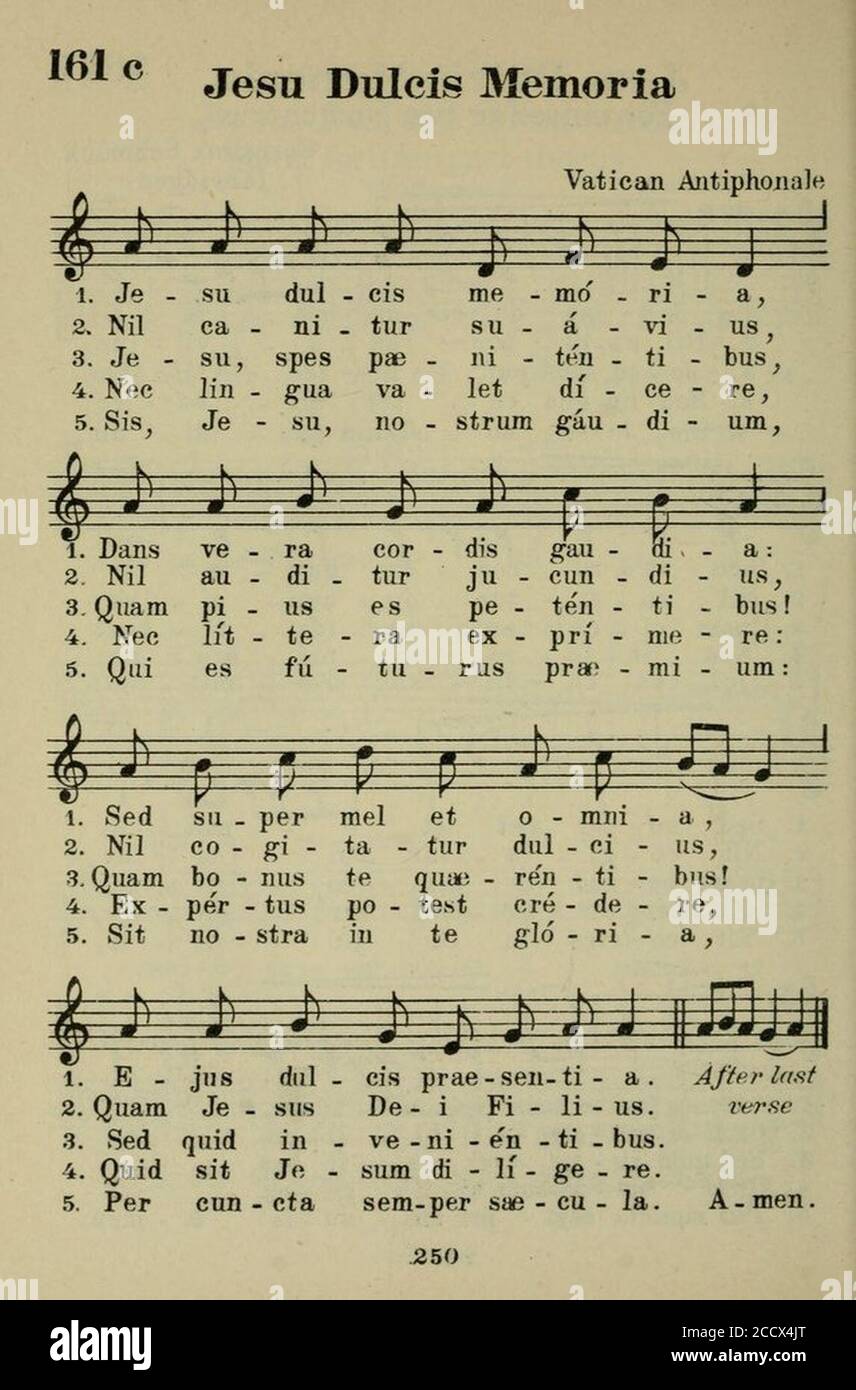 Jesu dulcis memoria (modern notation Stock Photo - Alamy