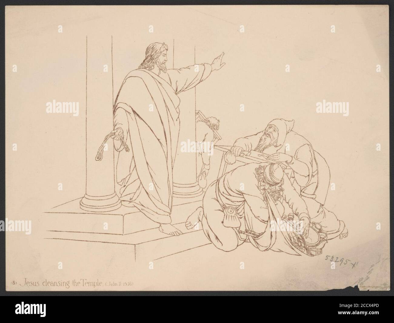 Jesus cleansing the Temple (John II-15,16) Stock Photo