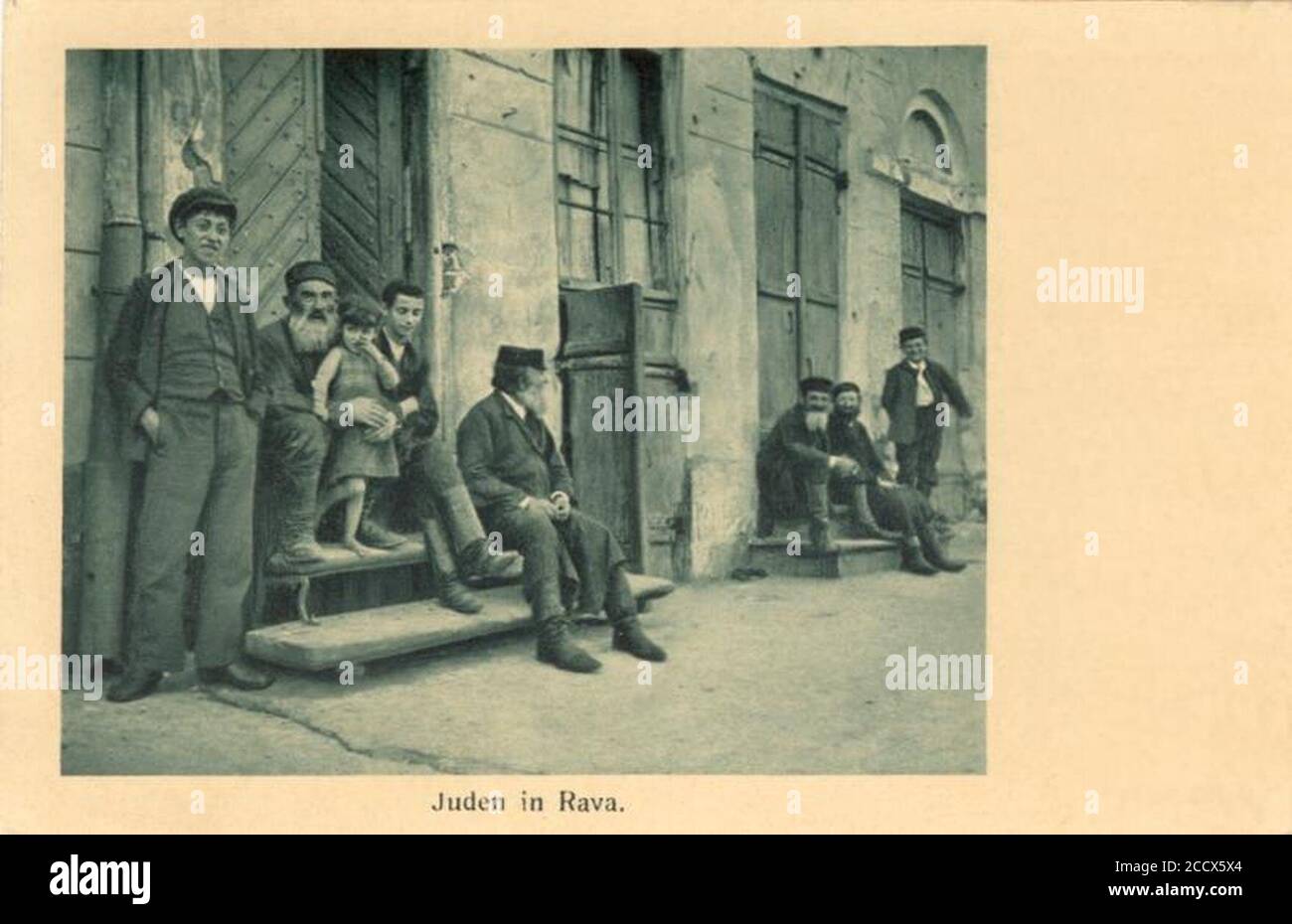 Jews in Rawa Mazowiecka postcard -02. Stock Photo
