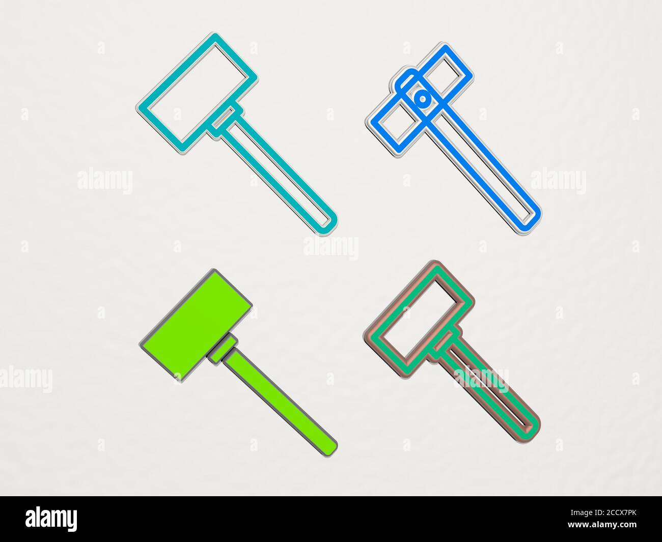 dead blow hammer 4 icons set, 3D illustration Stock Photo Alamy