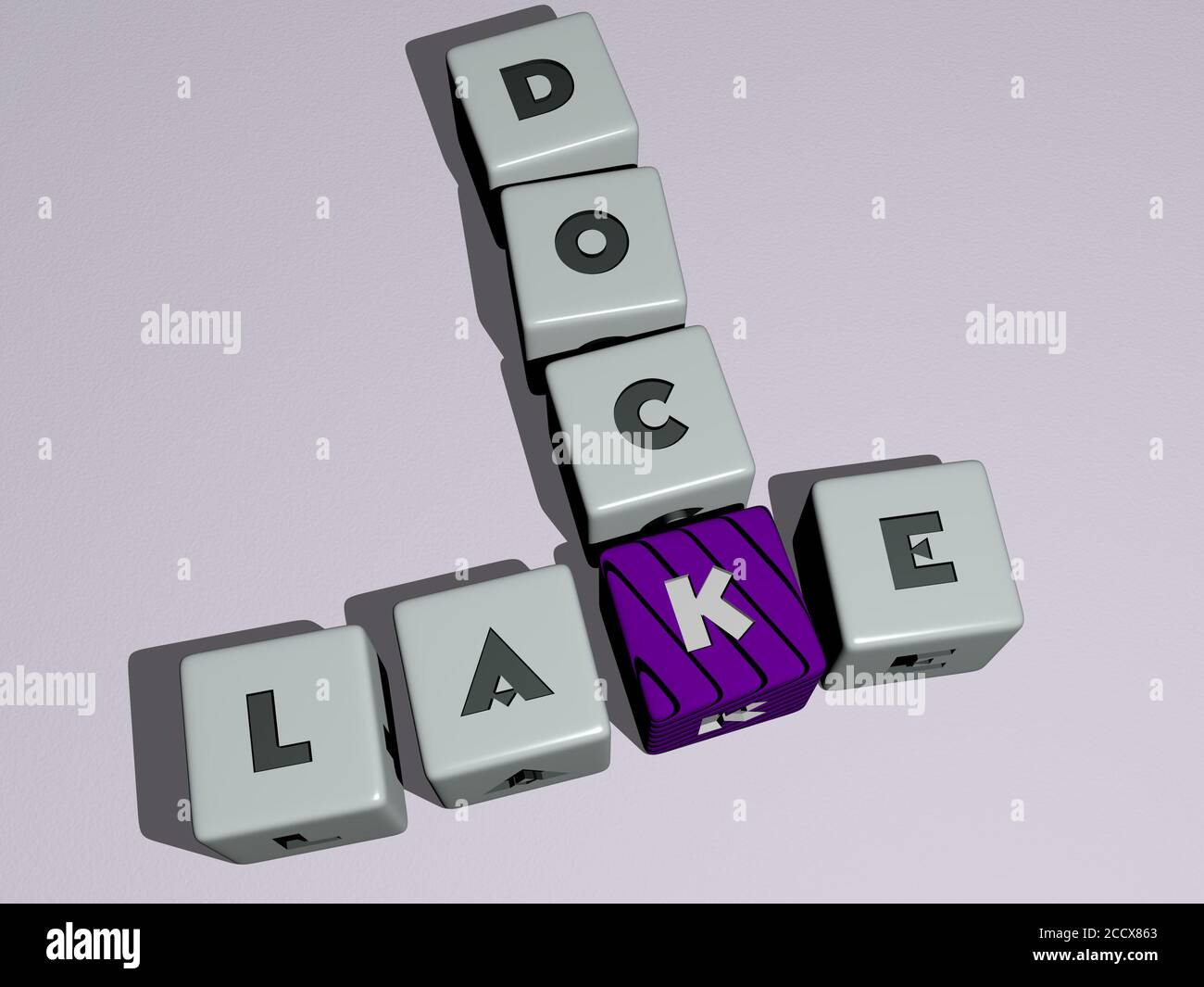 lake dock crossword by cubic dice letters 3D illustration Stock Photo lake dock crossword by cubic dice letters 3D illustration Stock Photo