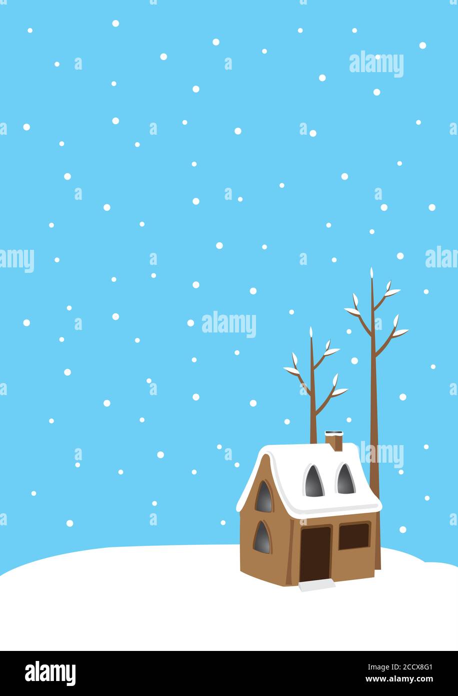 Vector illustration with winter landscape with snow house Stock Vector ...