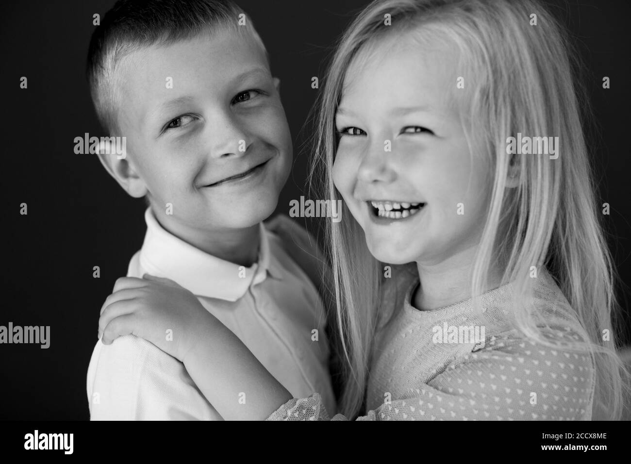 Little boy and little girl. Brother and sister Stock Photo Alamy