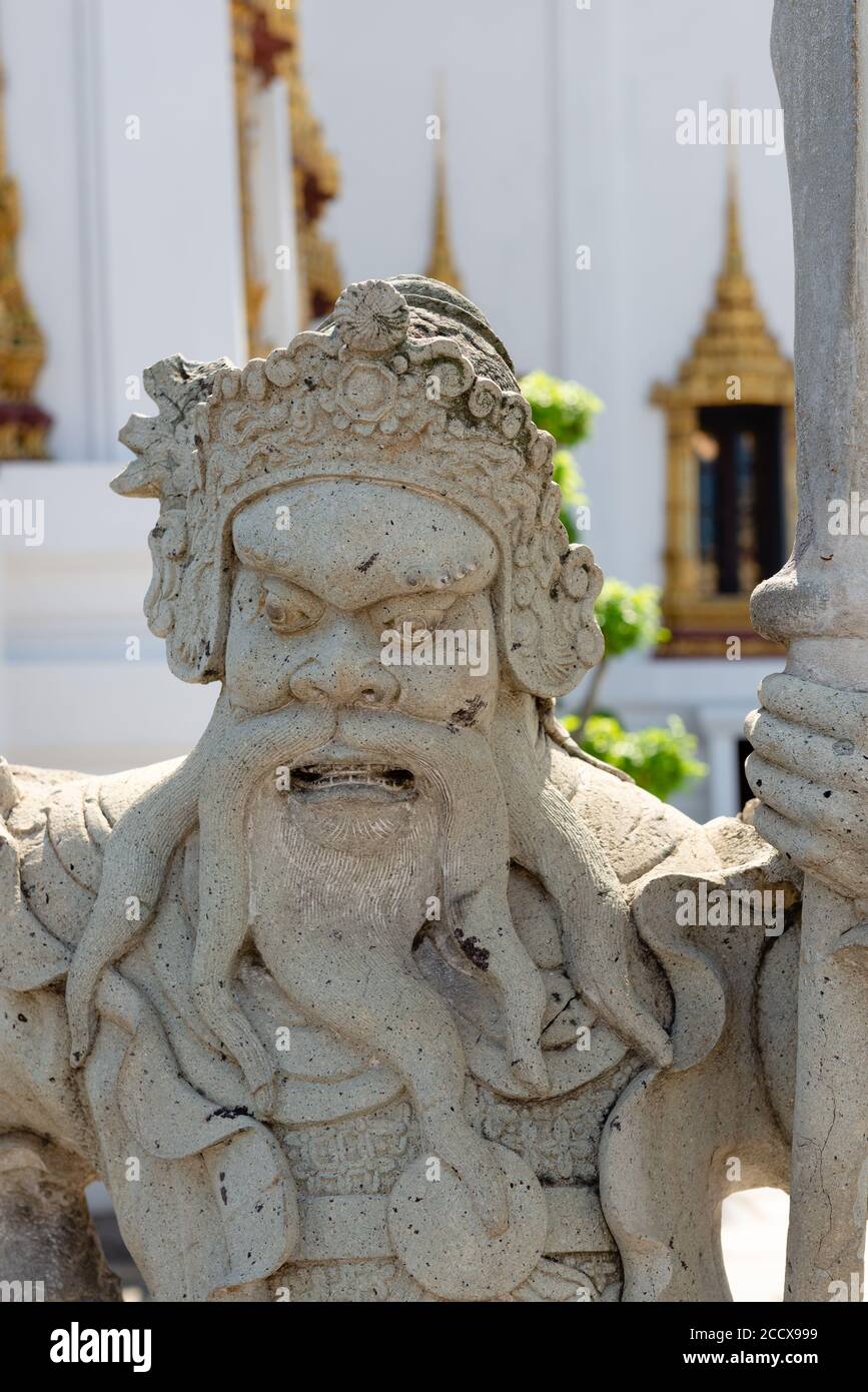 Statue outside Phra Thinang Dusit Maha Prasat, Grand Palace, Bangkok Stock Photo