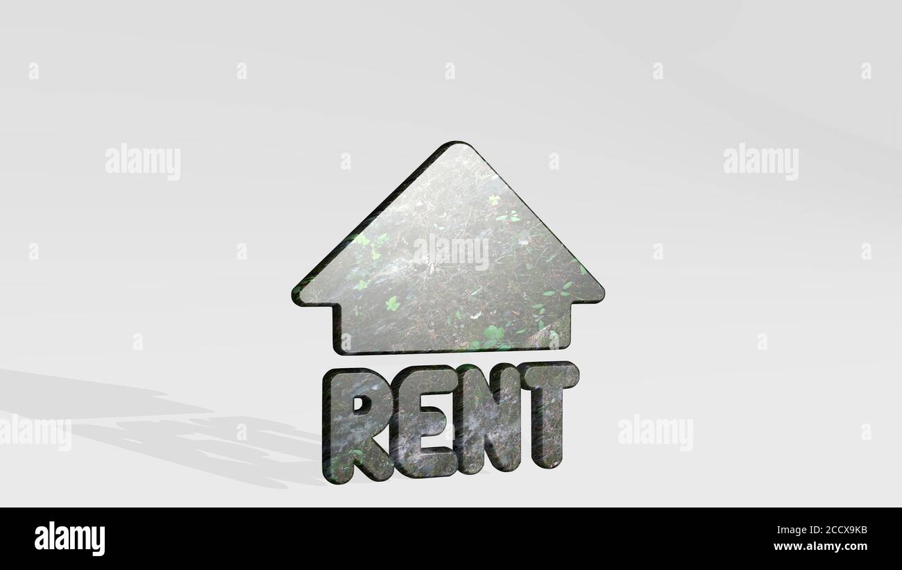 REAL ESTATE SIGN HOUSE RENT 3D icon standing on the floor, 3D ...