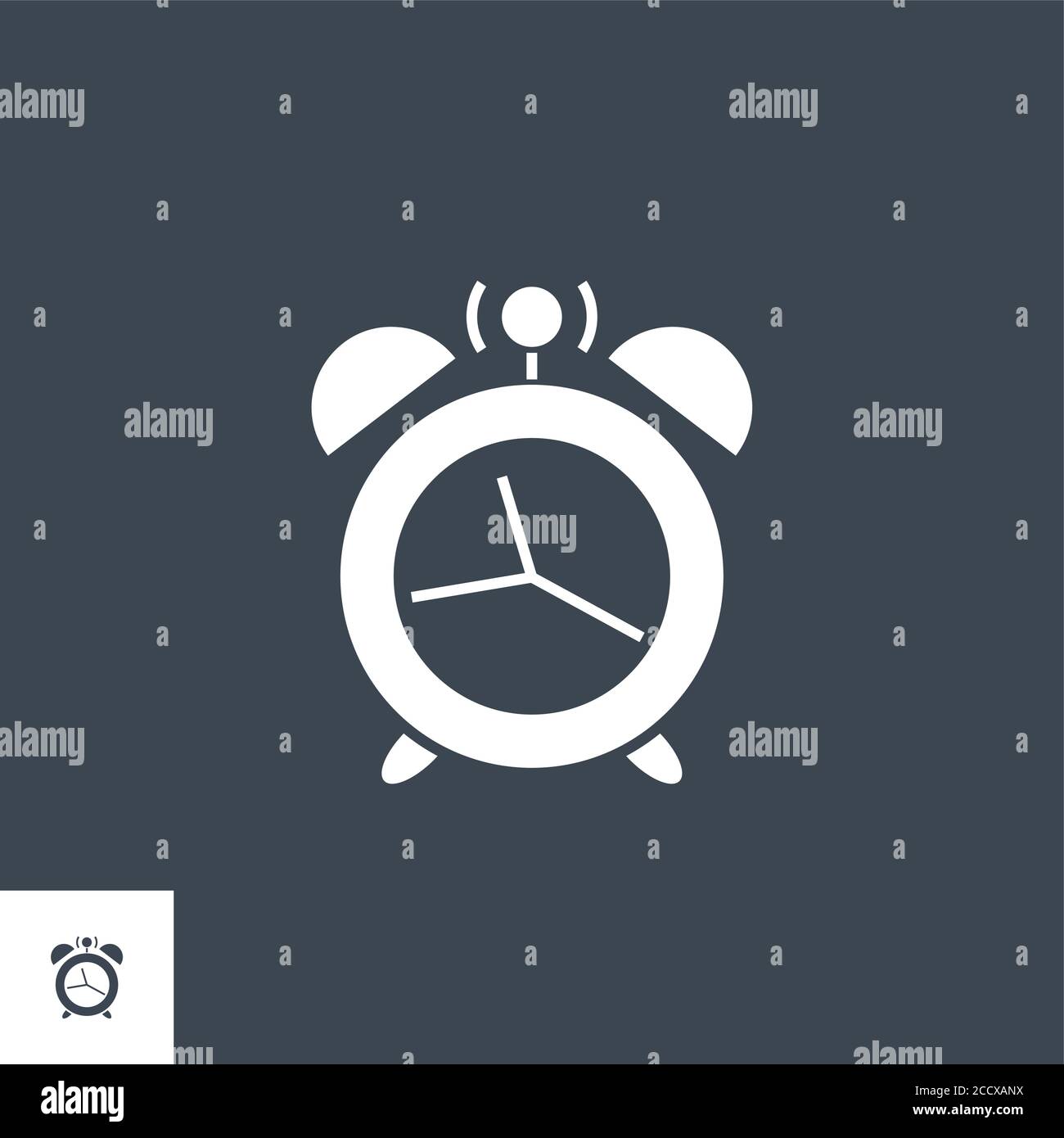 Alarm Clock related vector glyph icon. Stock Vector