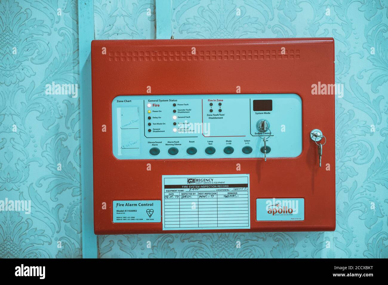 fire alarm board box Stock Photo