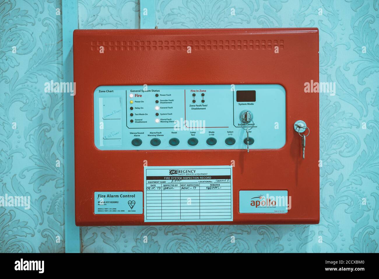 fire alarm board box Stock Photo
