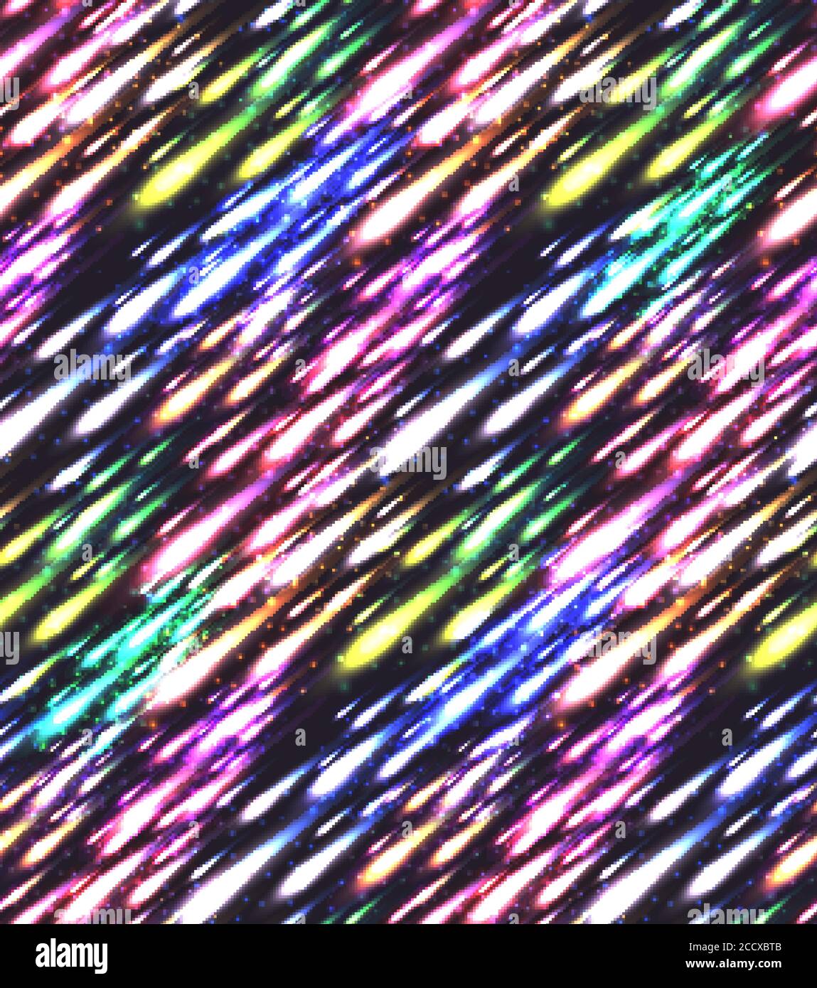 Seamless pattern with multicolored falling stars. Festive fireworks. Vector texture for your creativity Stock Vector
