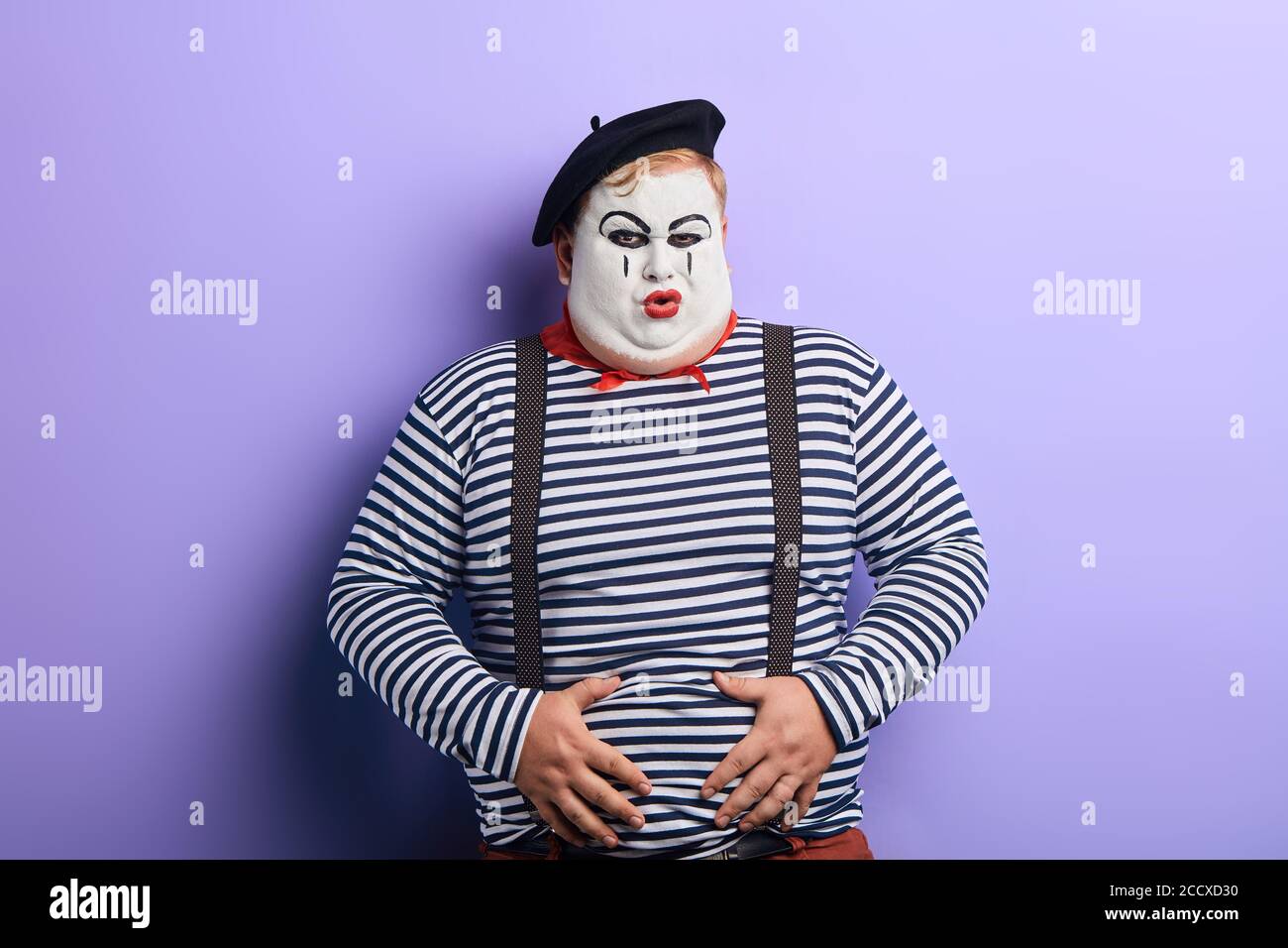 young woman with body painting on her face, ugly scary clown, Halloween  topic Stock Photo - Alamy