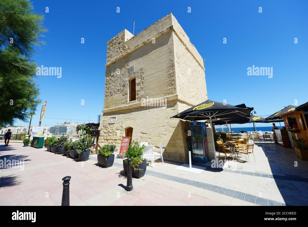 The beautiful promenade in Sliema, Malta. Stock Photo