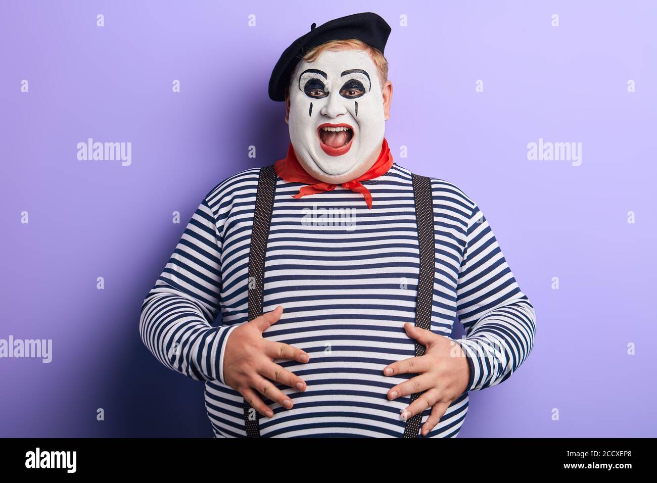 young woman with body painting on her face, ugly scary clown, Halloween  topic Stock Photo - Alamy