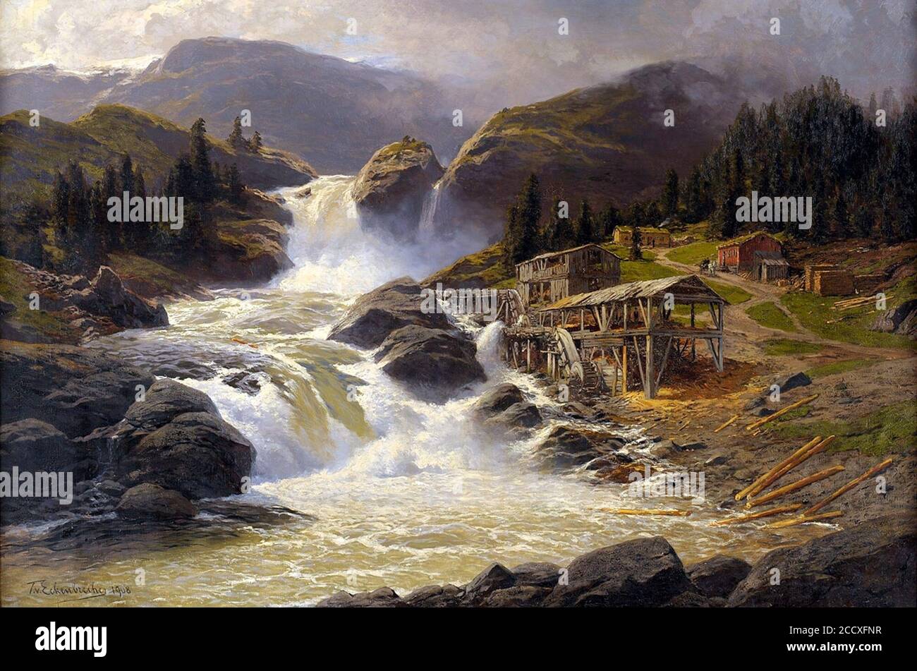 Themistokles Von Eckenbrecher Private Collection Title Norwegischer Wasserfall Mit Sagemuhle Date 1908 Materials Oil On Canvas Dimensions 100 X 150 Cm Stock Photo Alamy Themistokles Von Eckenbrecher Private Collection Title Norwegischer Wasserfall Mit Sagemuhle Date 1908 Materials Oil On Canvas Dimensions 100 X 150 Cm Stock Photo Alamy