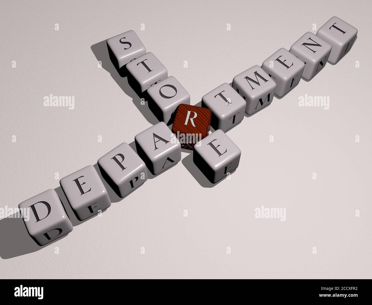 department store crossword by cubic dice letters 3D illustration Stock department store crossword by cubic dice letters 3D illustration Stock