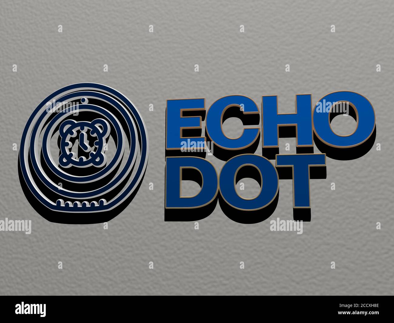 ECHO DOT icon and text on the wall, 3D illustration Stock Photo - Alamy