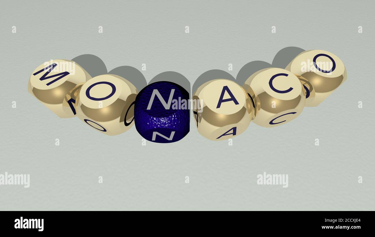 monaco combined by dice letters and color crossing for the related ...