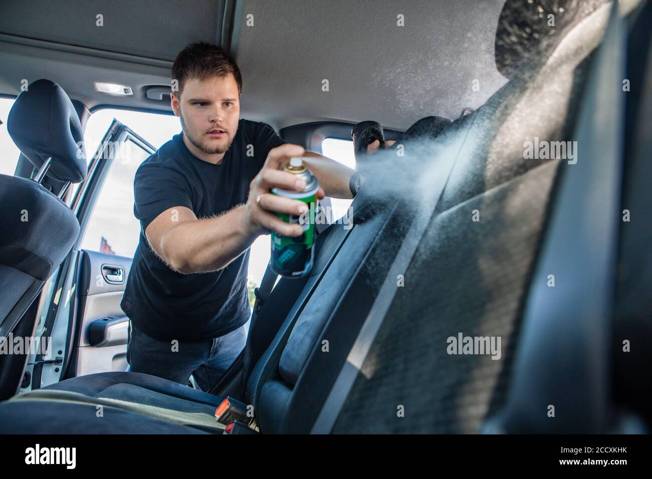 dry cleaning of car inside Stock Photo Alamy