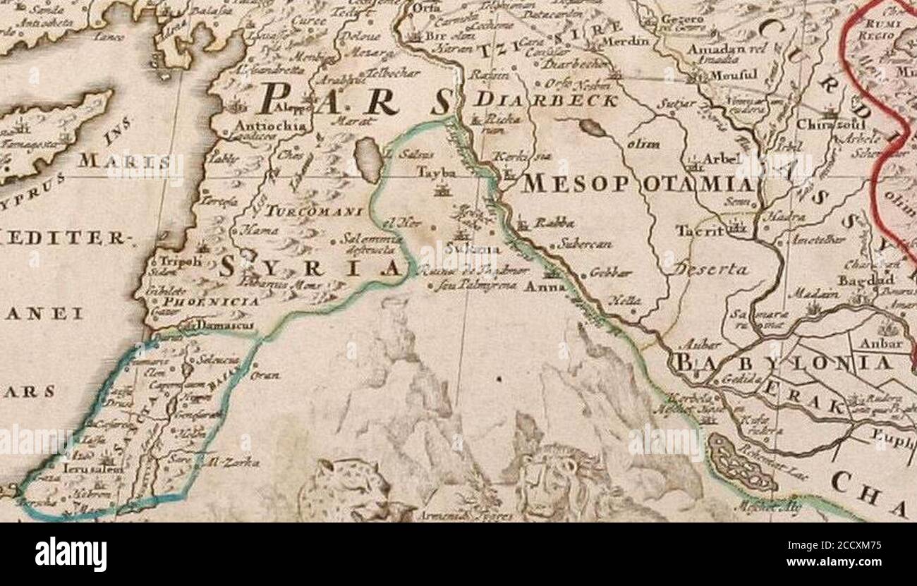 Johann Baptist Homann. Imperii Persici In Omnes Suas Provincias. Middle East. Stock Photo