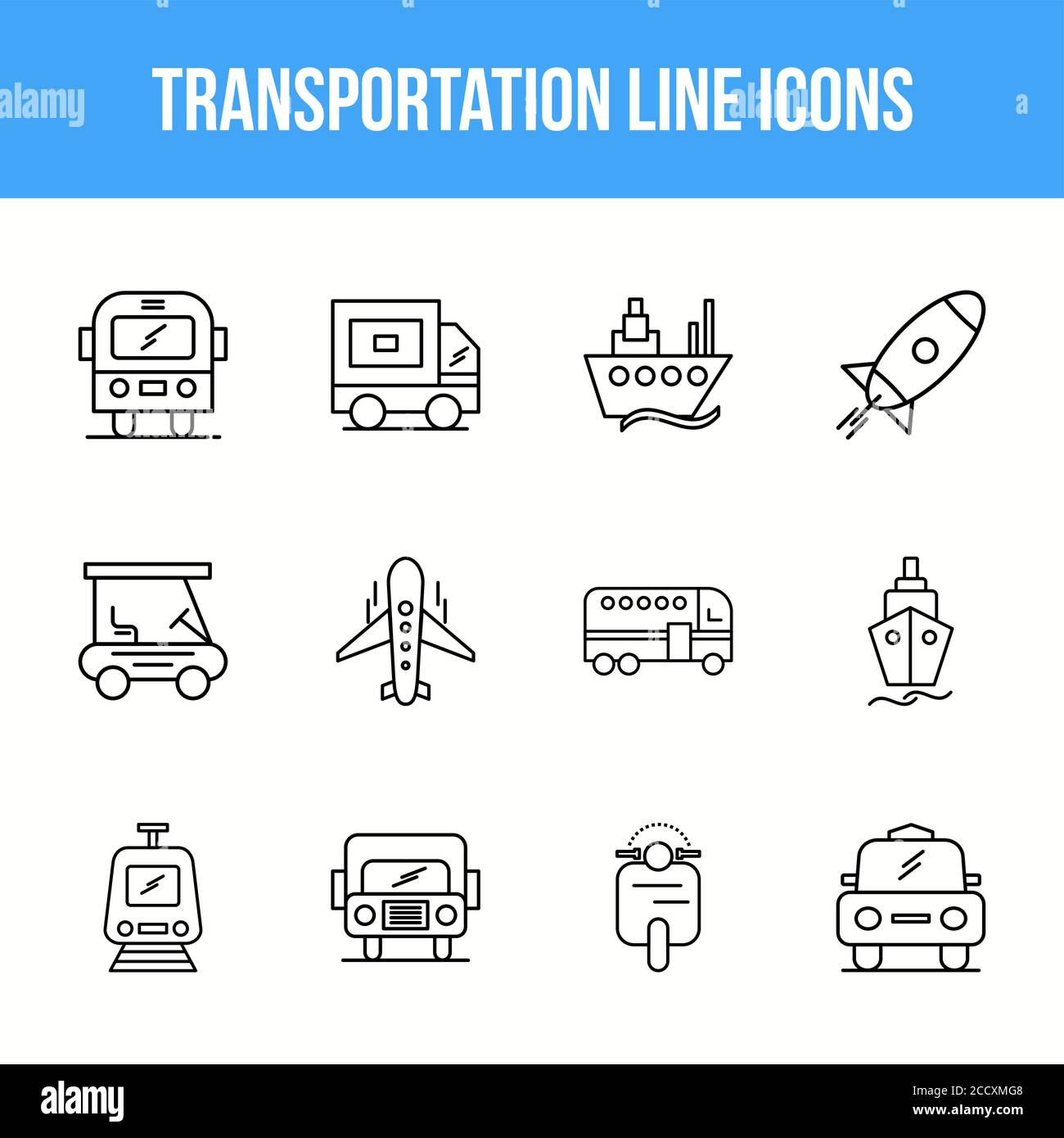 Unique Transportation Line icon set Stock Vector Image & Art - Alamy