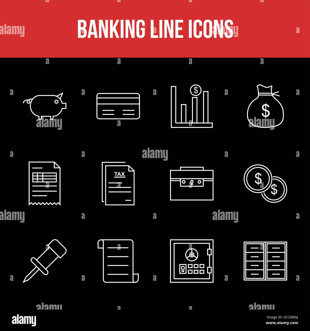 Unique Banking Line icon set Stock Vector Image & Art - Alamy