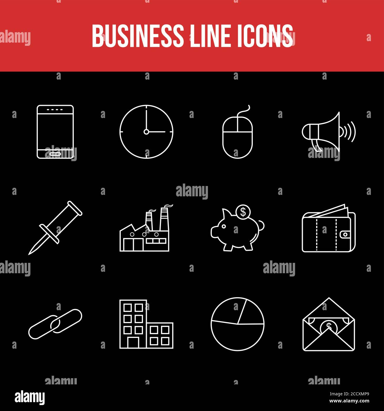 Unique Business Line icon set Stock Vector Image & Art - Alamy