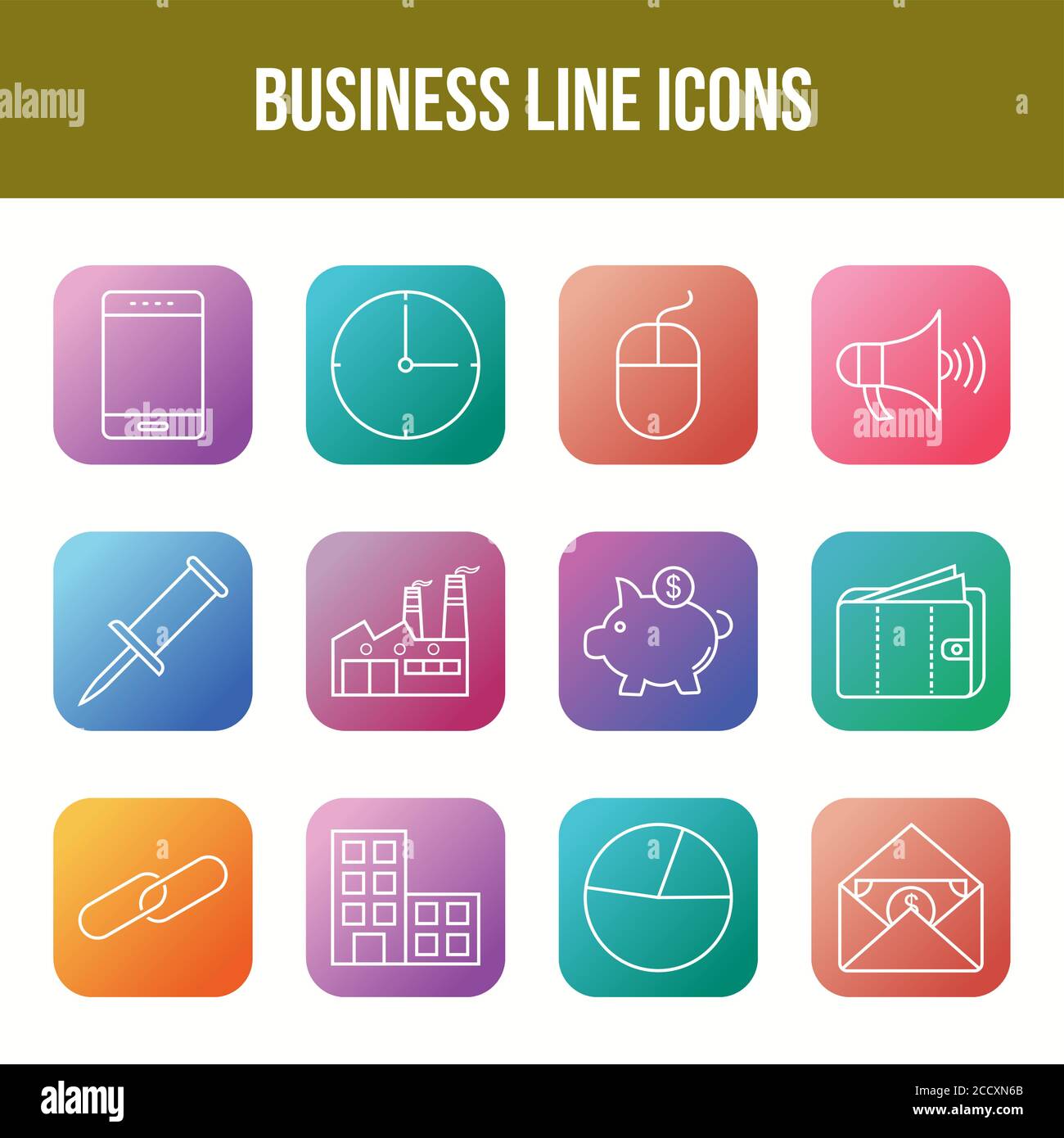 Unique Business Line icon set Stock Vector Image & Art - Alamy