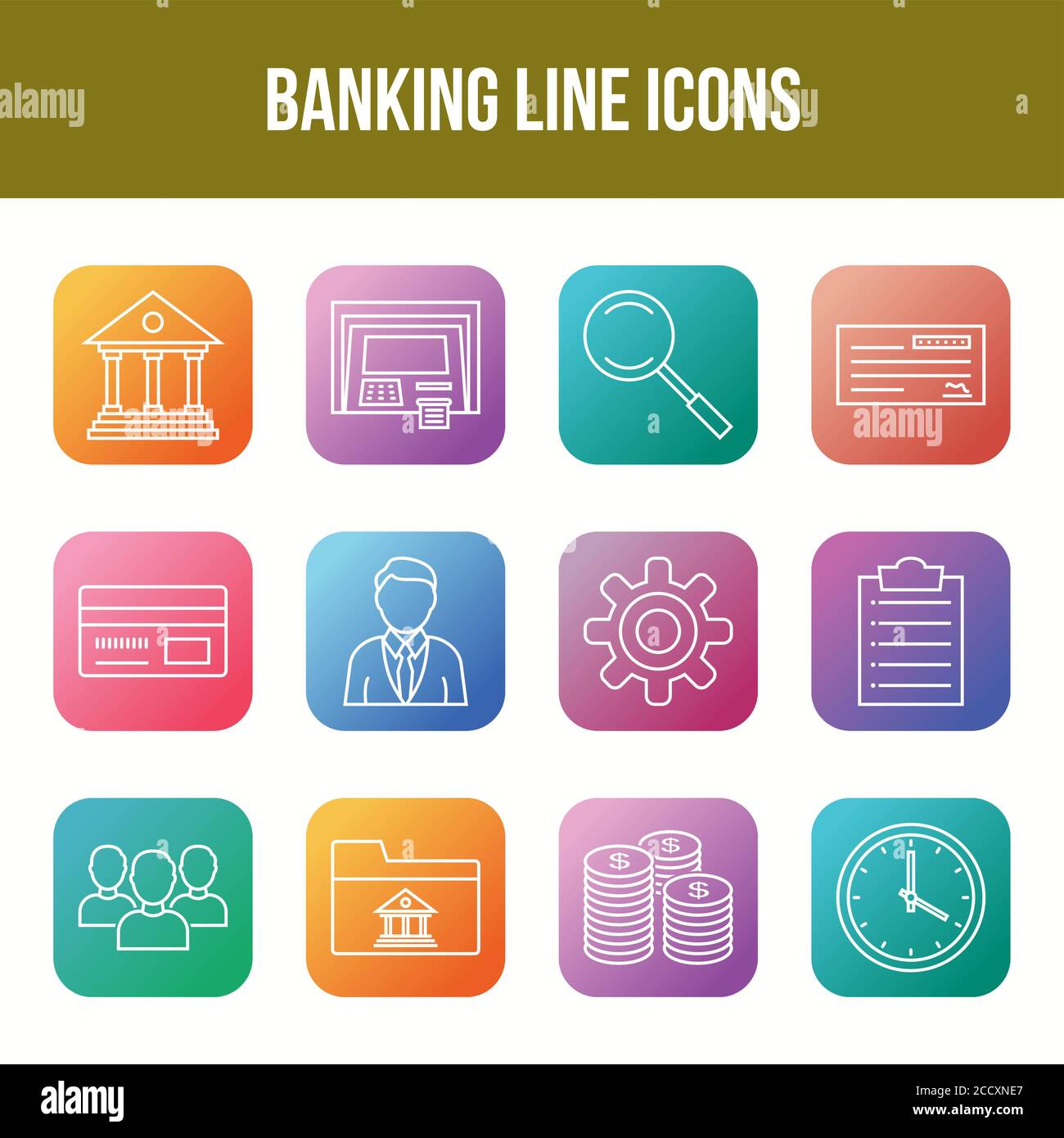 Unique Banking Line icon set Stock Vector Image & Art - Alamy