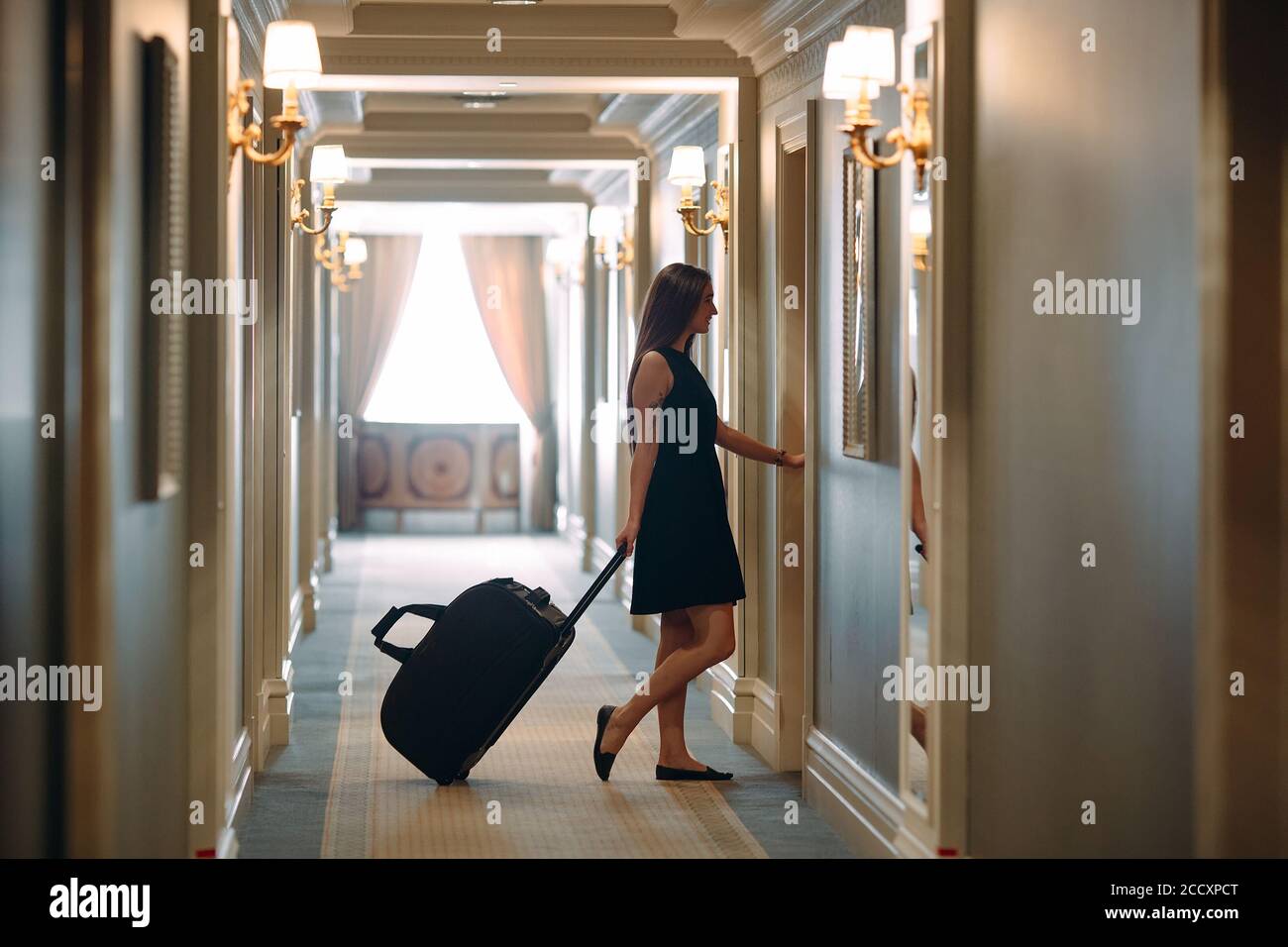 Pretty Woman Playing Chess Hotel Lobby Stock Photo 1573190509