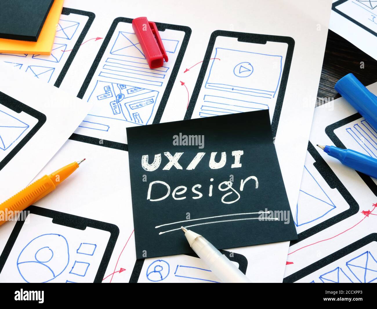 UX UI design concept. Samples of a mobile web application. Stock Photo