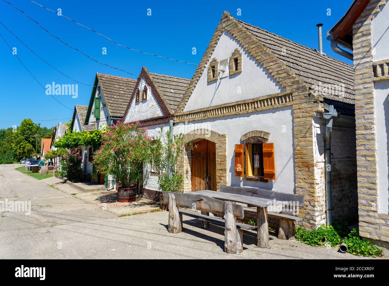 beautiful little cellar village in Hajos Hungary famous for festival events Stock Photo