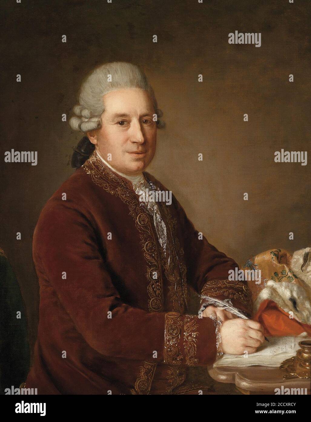 Johann Georg Weikert Bildnis eines österreichischen Aristokraten am Schreibtisch. Stock Photo