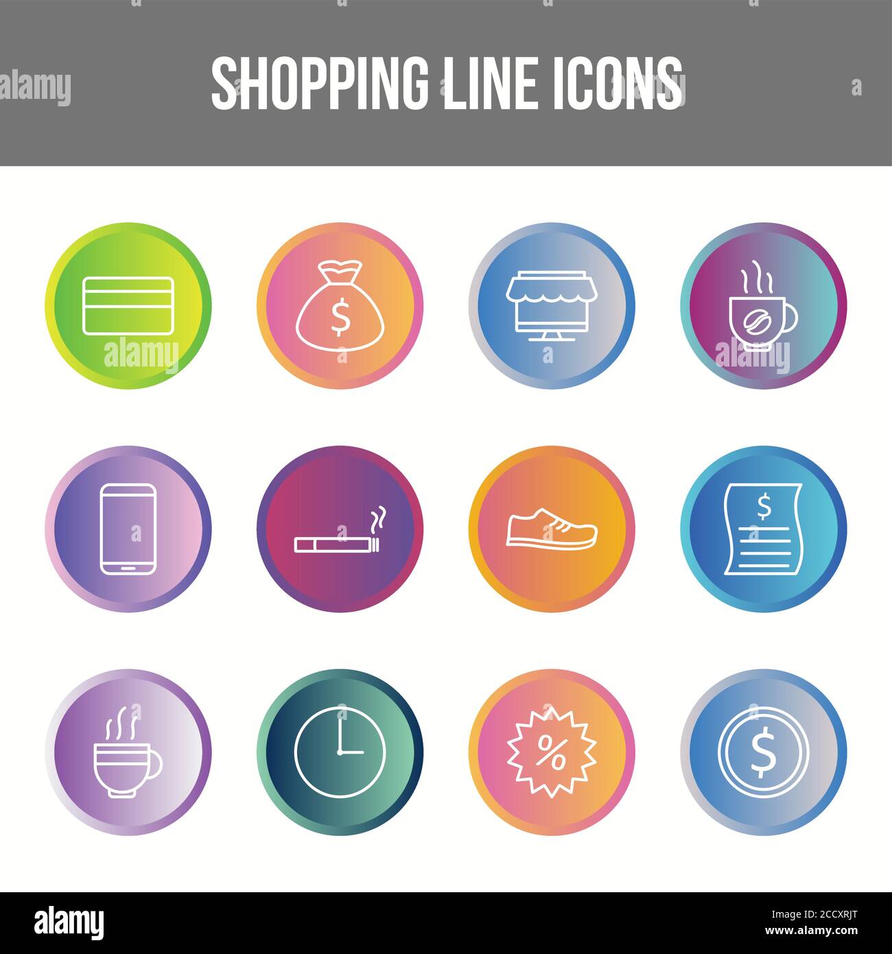 Unique Shopping Line icon set Stock Vector Image & Art - Alamy