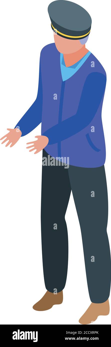 Security service police icon, isometric style Stock Vector