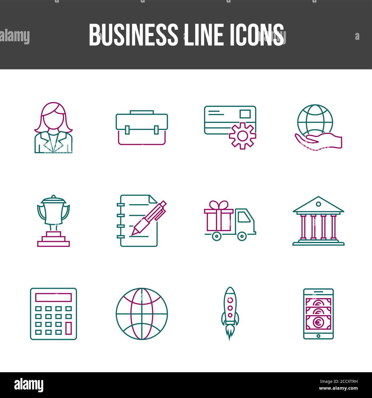 Unique Business Line icon set Stock Vector Image & Art - Alamy