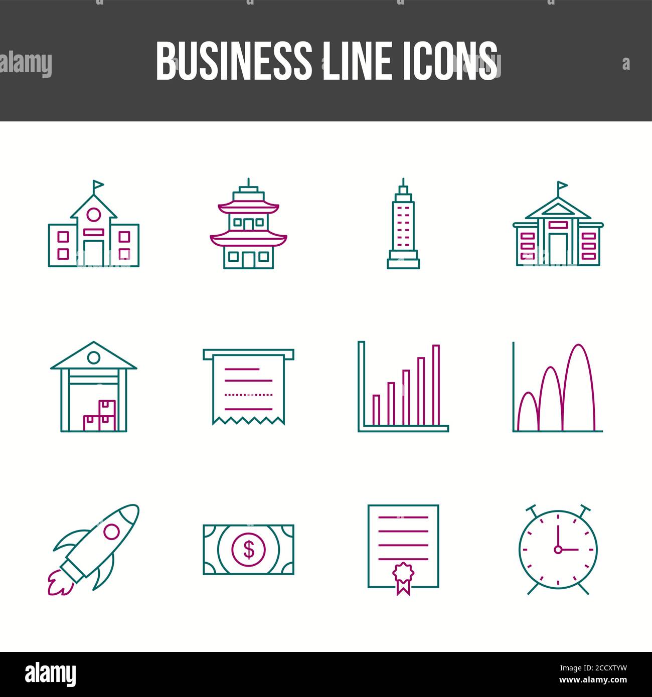 Unique Business Line icon set Stock Vector Image & Art - Alamy