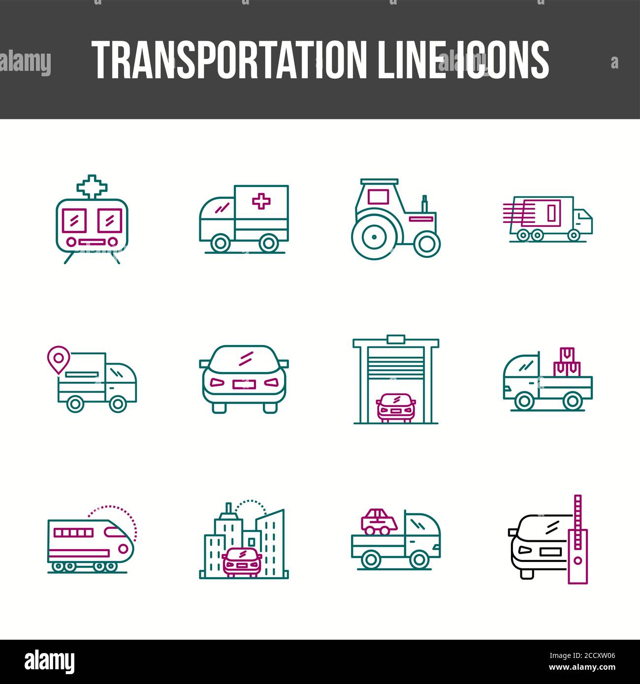 Unique Transportation Line icon set Stock Vector Image & Art - Alamy