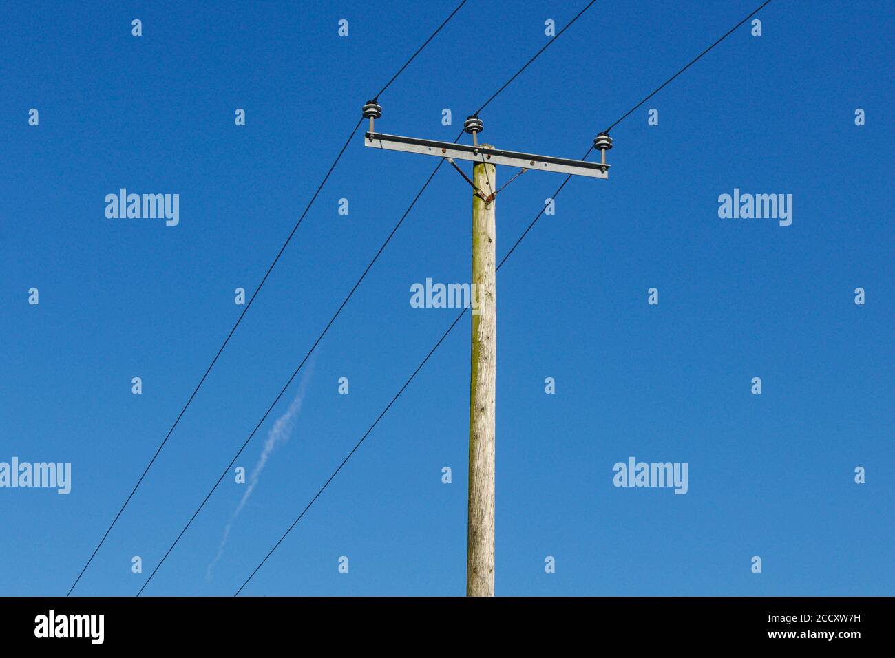 Overhead power cables Stock Photo Alamy
