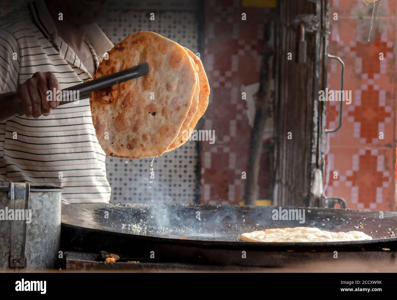 paratha a rich oily food in Pakistan Stock Photo