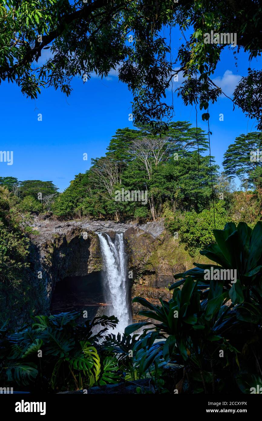 Rainbow Falls, Hilo, Big Island, Hawaii Stock Photo