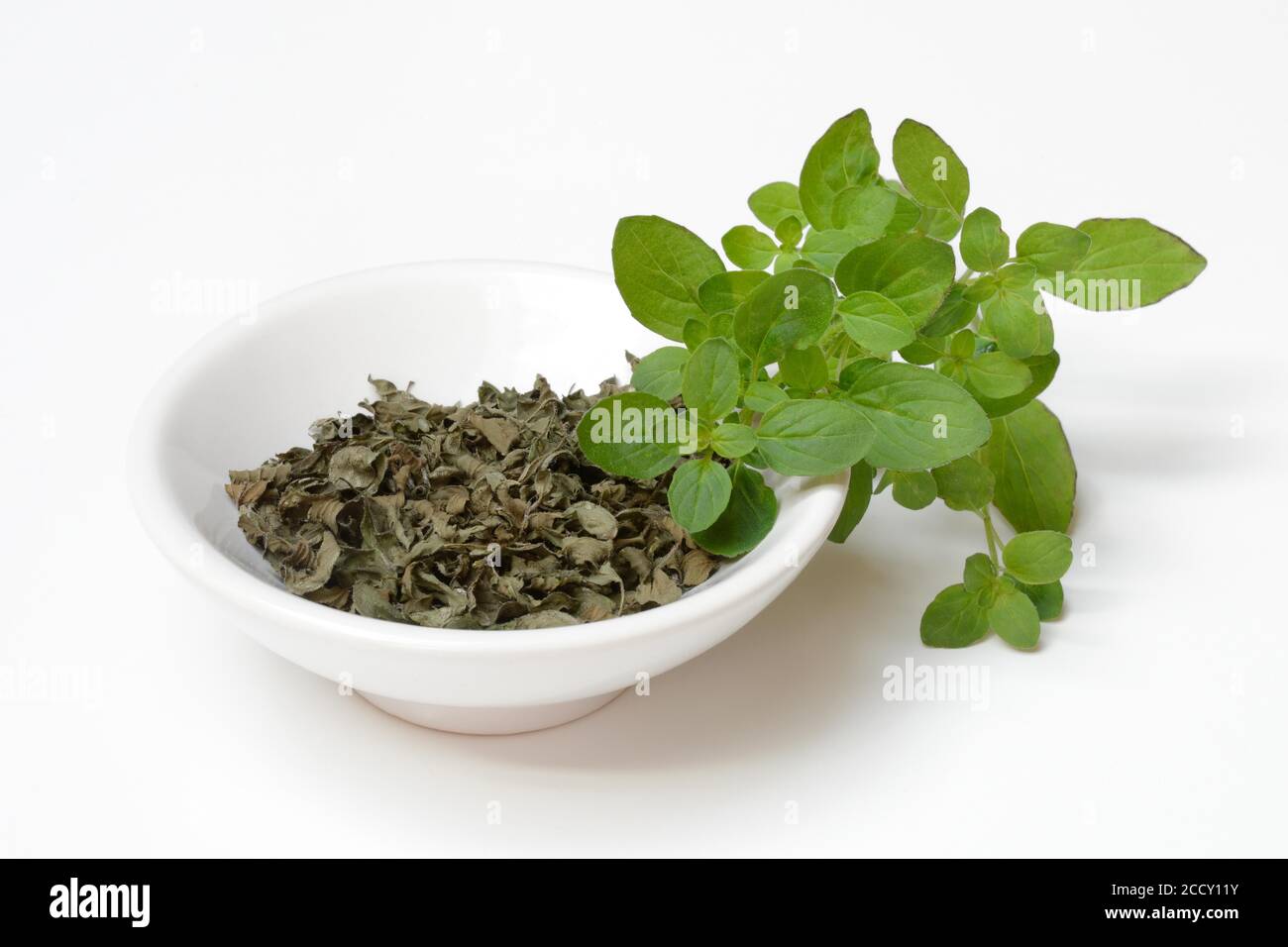 Oregano, dried and fresh oregano leaves, Germany Stock Photo Alamy