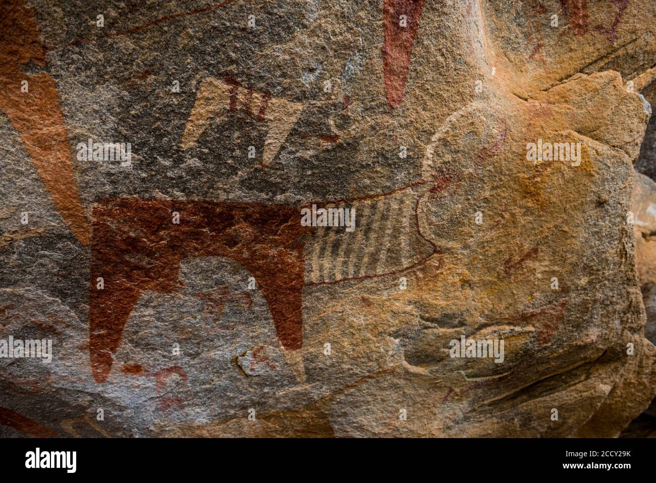 Cave paintings in Laas Geel caves, Somaliland, Somalia Stock Photo